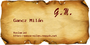 Gancz Milán névjegykártya