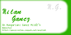 milan gancz business card